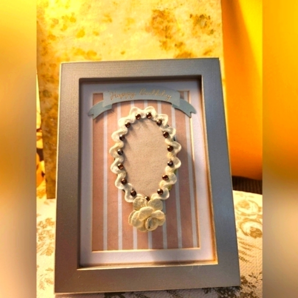 Handcrafted 3D Framed Design (blank for picture,message,or initia).